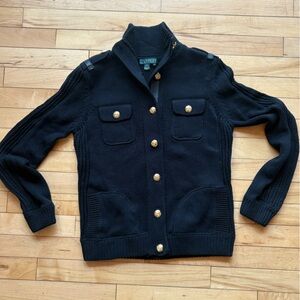 Lauren Ralph Lauren Black Knit with Gold Accents size small